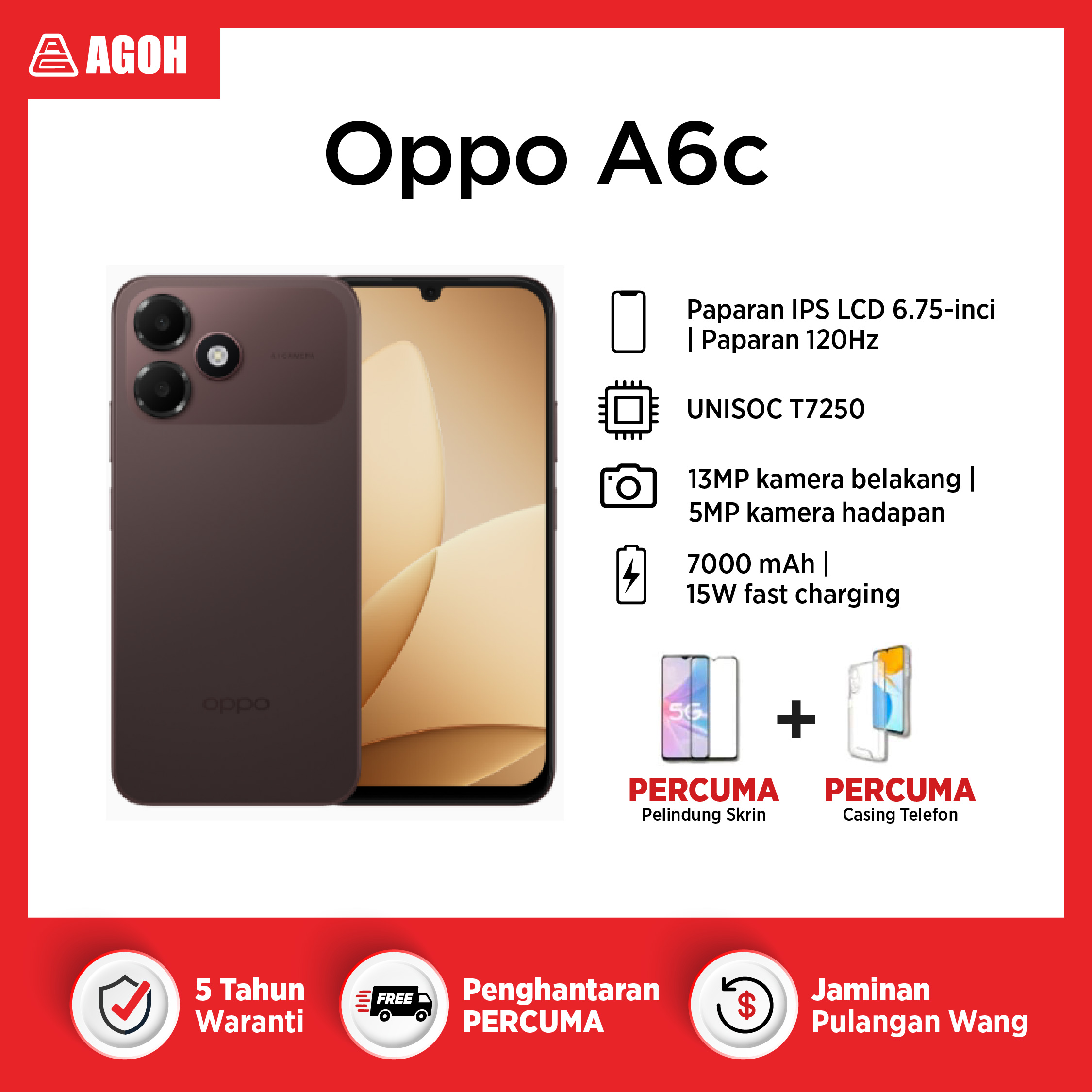 Oppo tiktok_A6c brown.jpg Agoh - Malaysia Most Trusted Mobile Phone Shop